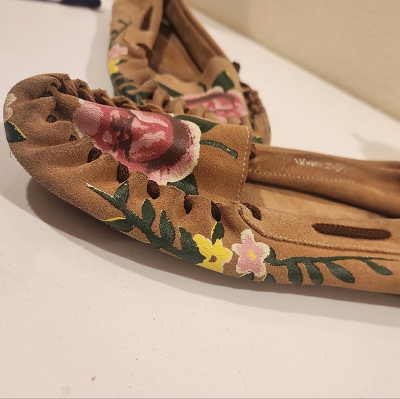Naughty Monkey Moccasins with Pink Floral Design - Picture 3 of 7
